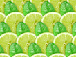 Background of lime slices and green leaf Background of lime slices and green leaf