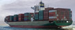 Container ship in Istanbul Turkey (Trade Names Removed)