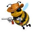 3d Bee is the sheriff with his two guns