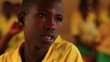 Close up of school boys in a classroom in Kenya.