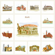 Famous cities in Italy. Rome, Venice, Bologna,