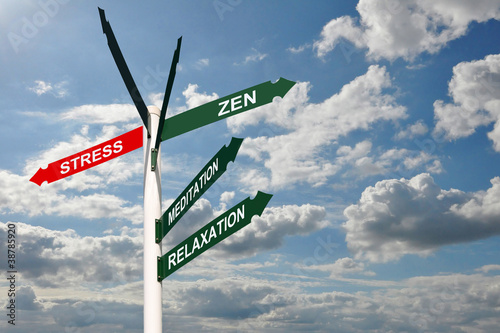 Photo : Panneaux de direction stress zen Panneaux de direction stress zen