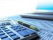 Calculator and laptop