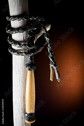 Photo: Black leather whip Black leather whip
