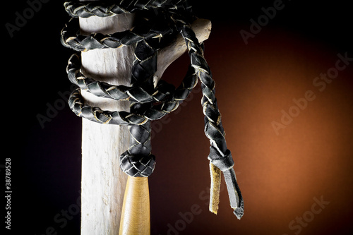Photo: Black leather whip Black leather whip