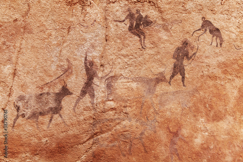 Photo: Rock paintings of Tassili N'Ajjer, Algeria Rock paintings of Tassili N'Ajjer, Algeria