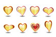 Beautiful golden heart element set vector Beautiful golden heart element set vector