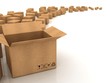 Cardboard boxes on white background