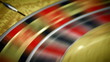 Roulette table spinning with the ball in a close up shot.