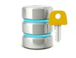 Metallic access data base icon isolated on white