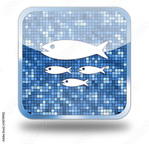 Illustration: Fish Hatchery Glossy Button Fish Hatchery Glossy Button