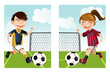 Kids playing soccer