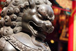 Bronze lion in chinese temple Bronze lion in chinese temple