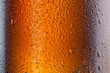 Beer bottle with water drops and frost