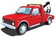 Vector isolated red tow truck