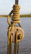 Seil mit Block auf dem Segelschiff