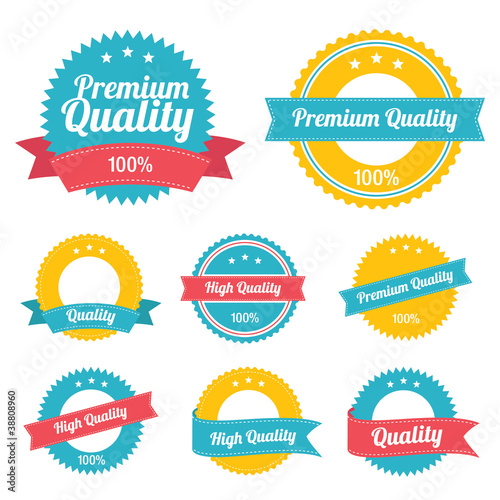 Vector: Premium Quality Labels Premium Quality Labels