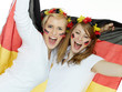 Foto: Two girly soccer fans having a party Two girly soccer fans having a party