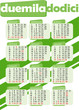 Calendario 2012 verde Calendario 2012 verde