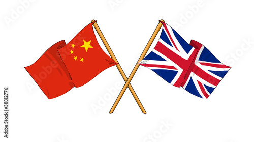 Illustration: United Kingdom and China alliance and friendship United Kingdom and China alliance and friendship