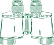 Vintage binocular. Technical drawing.