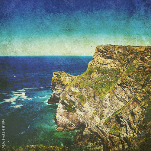 Photo: old photo of ocean cliffs old photo of ocean cliffs