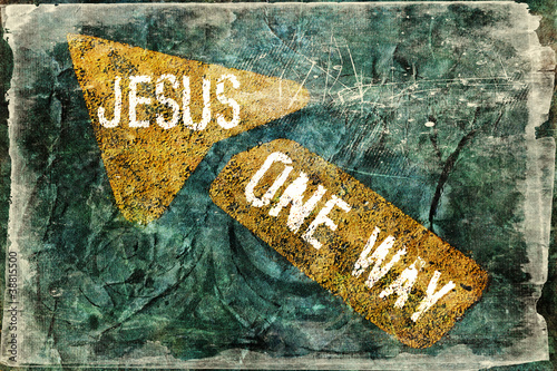 Photo: "JESUS ONE WAY" Religious Background "JESUS ONE WAY" Religious Background