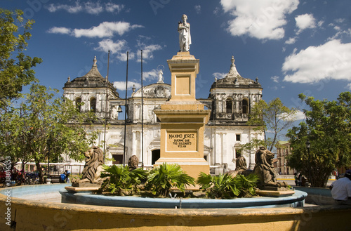Photo: fountain Ruben Dario Park Cathedral of Leon Nicaragua fountain Ruben Dario Park Cathedral of Leon Nicaragua