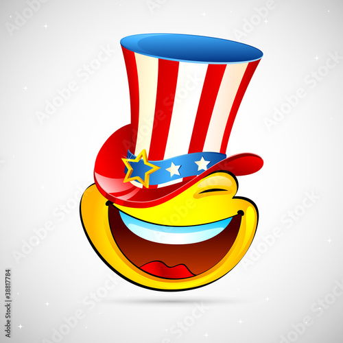 Vector: Smiley with American Hat Smiley with American Hat