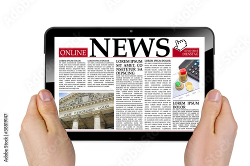 Illustration: Tablet mit News Tablet mit News