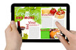 Tablet mit Kochbuch