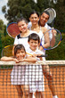 Family at the tennis court