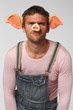 Man in pig suit Man in pig suit