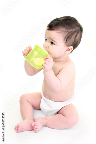 Photo: Baby drinking from cup Baby drinking from cup