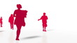Moving Through Crowd of People 3D Vector