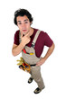 Carpenter with his hand on his chin