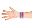 woman hand with bracelets woman hand with bracelets