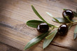 Olives on a Wood background