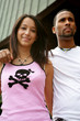 Portrait of a couple walking in the street