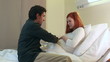 women in pregnant and young father in hospital