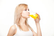 young woman with orange juice young woman with orange juice