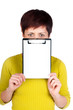 girl with tablet for your text