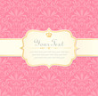 invitation vintage label vector frame pink