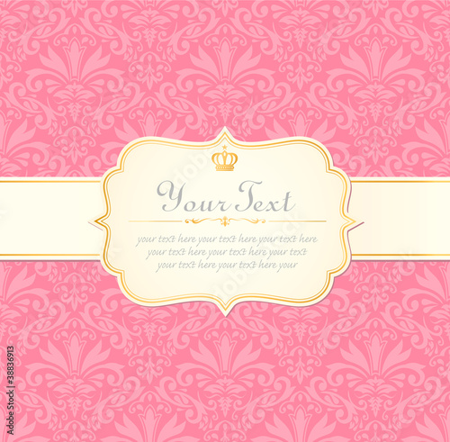 Vector: invitation vintage label vector frame pink invitation vintage label vector frame pink