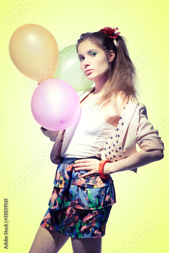 Photo: Girl with balloons Girl with balloons