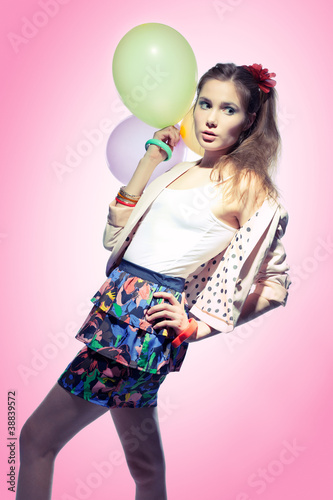 Photo: Girl with balloons Girl with balloons