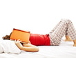 Girl tired of reading a book