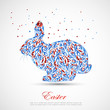 Abstract floral easter rabbit. Vector Abstract floral easter rabbit. Vector