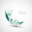 Abstract green wave. Vector