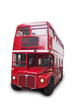 Bus rouge londonien, isolé fond blanc